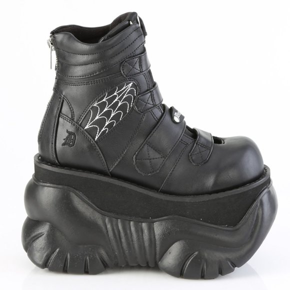 Spider Web Platform Gothic Ankle Boots